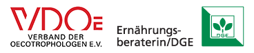 Logos des Berufsverbands Oecotrophologie e. V. und der Deutschen Gesellschaft für Ernährung